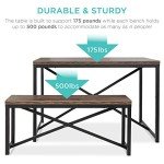 3-Piece Space-Saving Dining Set with Benches