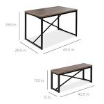 3-Piece Space-Saving Dining Set with Benches