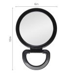Diane Double-Sided Hand Mirror with Stand - Black