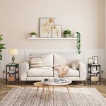 HOOBRO Set of 2 Charging End Tables, Black