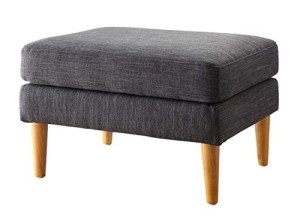 Marlow Mid Century Gray Fabric Ottoman
