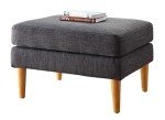 Marlow Mid Century Gray Fabric Ottoman