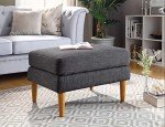 Marlow Mid Century Gray Fabric Ottoman