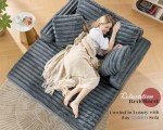 53-Inch Grey Upholstered Chaise Lounge Chair