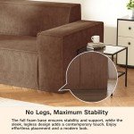 Modern Brown Memory Foam 2-Seater Sofa Couch
