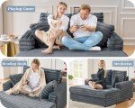 53-Inch Grey Upholstered Chaise Lounge Chair