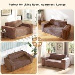 Modern Brown Memory Foam 2-Seater Sofa Couch