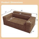 Modern Brown Memory Foam 2-Seater Sofa Couch