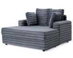 53-Inch Grey Upholstered Chaise Lounge Chair