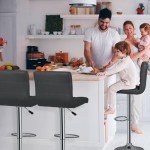 Adjustable Swivel Barstools Set of 4 - Grey