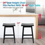 Set of 2 Solid Wooden Bar Stools