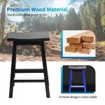 Set of 2 Solid Wooden Bar Stools