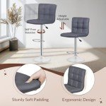 Adjustable Swivel Barstools Set of 4 - Grey