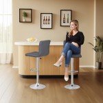 Adjustable Swivel Barstools Set of 4 - Grey