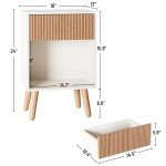 Modern Nightstand with Storage Drawers and Shelf
