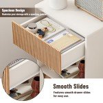 Modern Nightstand with Storage Drawers and Shelf