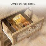 SICOTAS Rattan Nightstand Set of 2