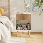 Modern Nightstand with Storage Drawers and Shelf