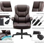 Brown High Back Adjustable Office Executive Chair