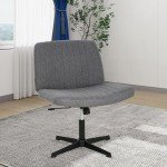 Adjustable Armless Criss Cross Desk Chair - Grey