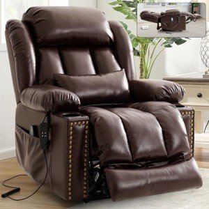 Dual Motor Power Lift Recliner with Massage and Heat