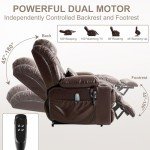 Dual Motor Power Lift Recliner with Massage and Heat