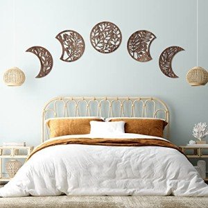 5 Piece Moon Phase Wooden Wall Decor Set