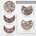 5 Piece Moon Phase Wooden Wall Decor Set