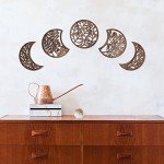 5 Piece Moon Phase Wooden Wall Decor Set