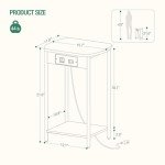 Set of 2 Nightstands with Charging Stations
