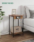 Set of 2 Nightstands with Charging Stations