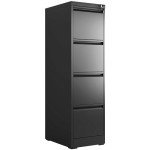 Black Metal File Cabinet with Locking Drawer