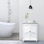 Versailles White Freestanding Storage Cabinet with Shelves