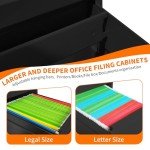 Black Metal File Cabinet with Locking Drawer