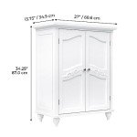 Versailles White Freestanding Storage Cabinet with Shelves