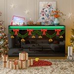 57" Kitchen Buffet Cabinet with LED Lights
