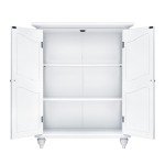 Versailles White Freestanding Storage Cabinet with Shelves