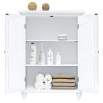 Versailles White Freestanding Storage Cabinet with Shelves