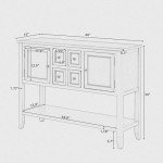 Light Navy Vintage Sideboard Buffet Cabinet