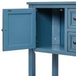 Light Navy Vintage Sideboard Buffet Cabinet