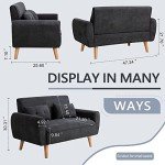 Modern Loveseat Sofa for Small Spaces – Black