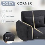 Modern Loveseat Sofa for Small Spaces – Black