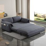 Queen Size Convertible Sleeper Sofa with Storage