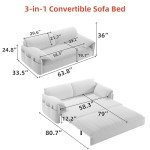 Queen Size Convertible Sleeper Sofa with Storage