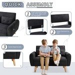 Modern Loveseat Sofa for Small Spaces – Black
