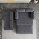 Queen Size Convertible Sleeper Sofa with Storage