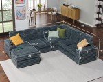 112 Inch U-Shaped Sectional Sofa with Storage
