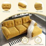 Yellow Chenille L-Shaped Sectional Sofa for Small Spaces