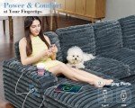 112 Inch U-Shaped Sectional Sofa with Storage