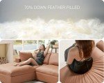 Brown Modular U-Shaped Sectional Sofa with Ottoman